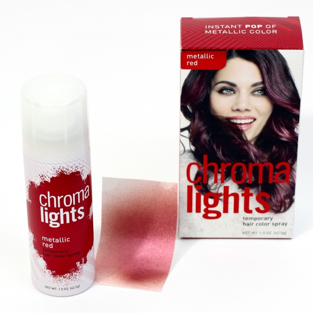 Set of 2 Chroma Lights Metallic Red Temporary Hair Color Spray 1.5 oz - Picture 2 of 4